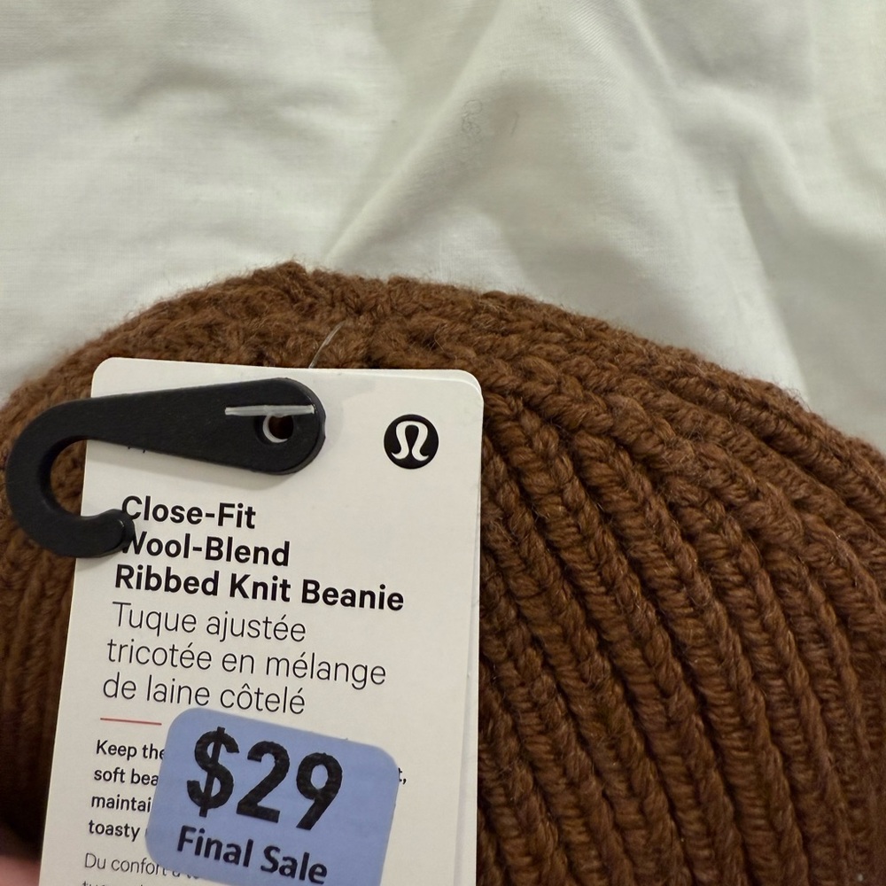lululemon athletica Close-Fit Brown Knit wool-blend ribbed Beanie